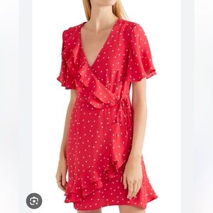 Rebecca Vallance Scarlet Mini Dress with White Dots